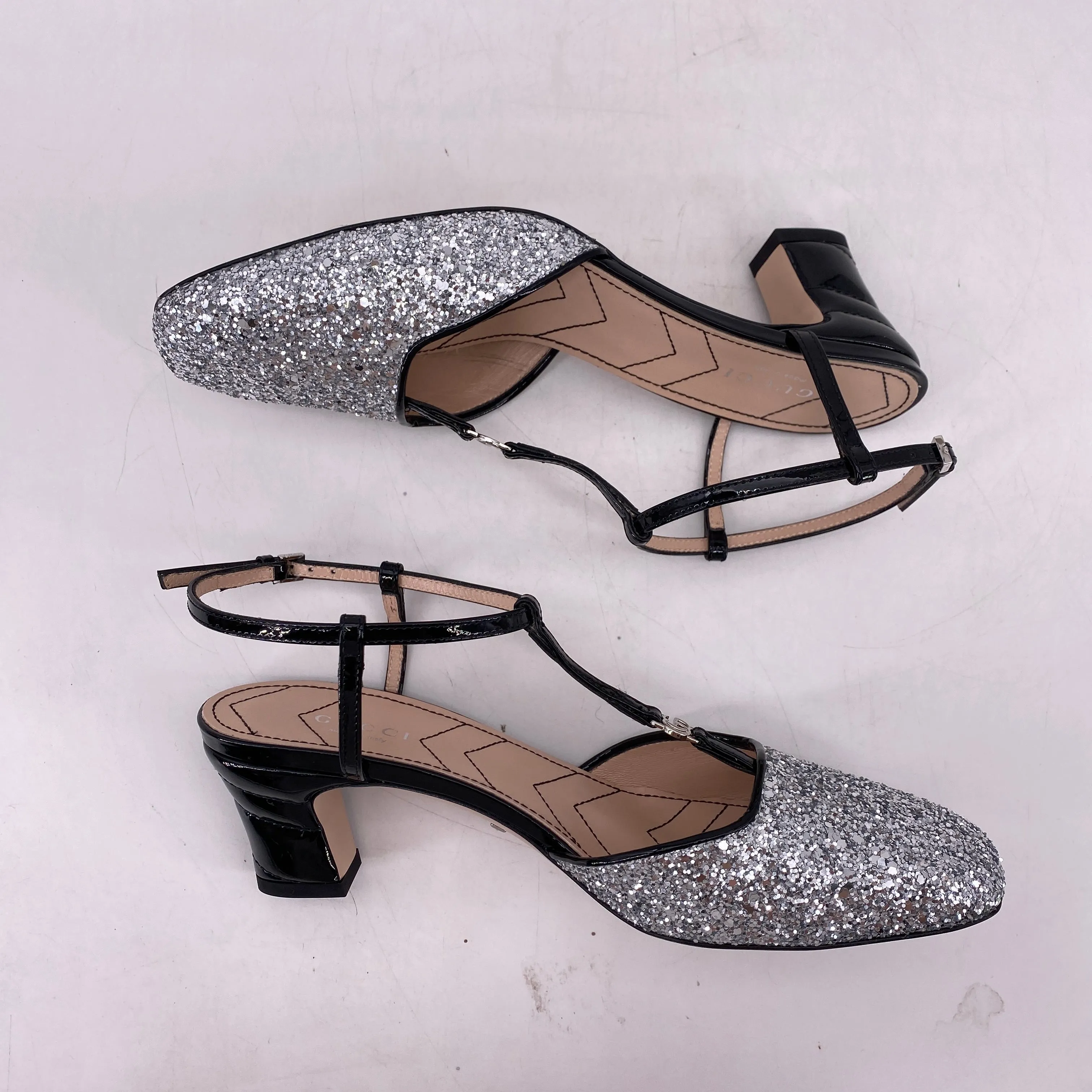 Gucci Heels "Marmont Glitter Patent"  New Size 36.5