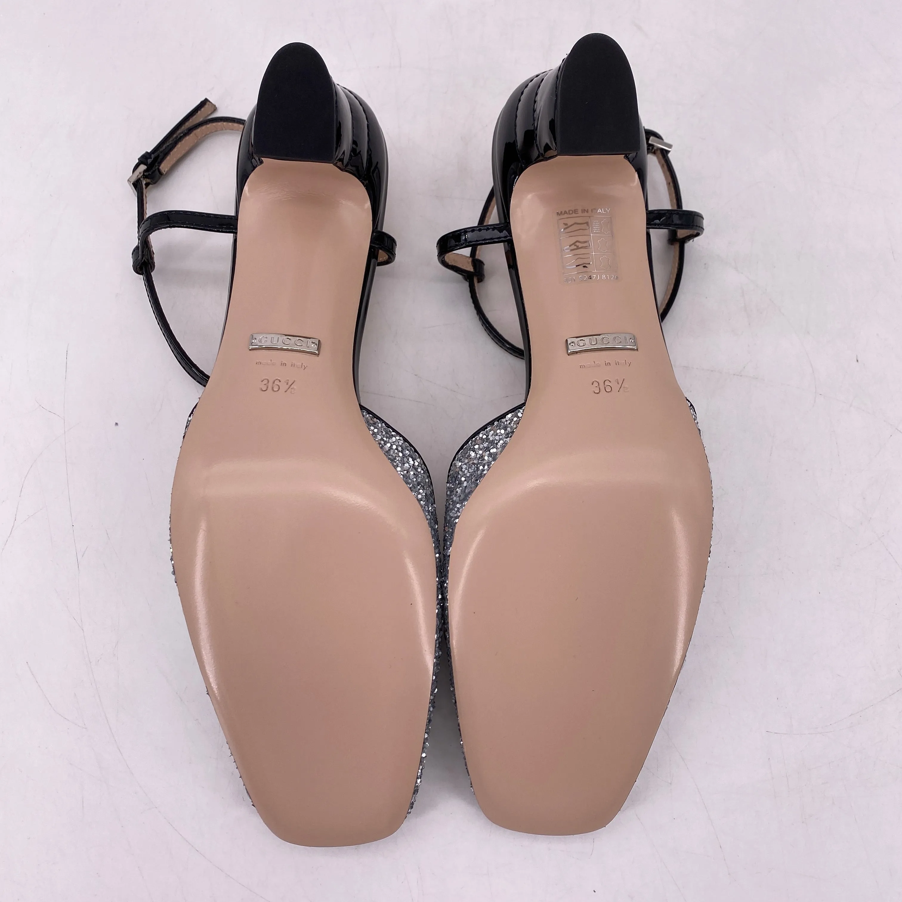 Gucci Heels "Marmont Glitter Patent"  New Size 36.5
