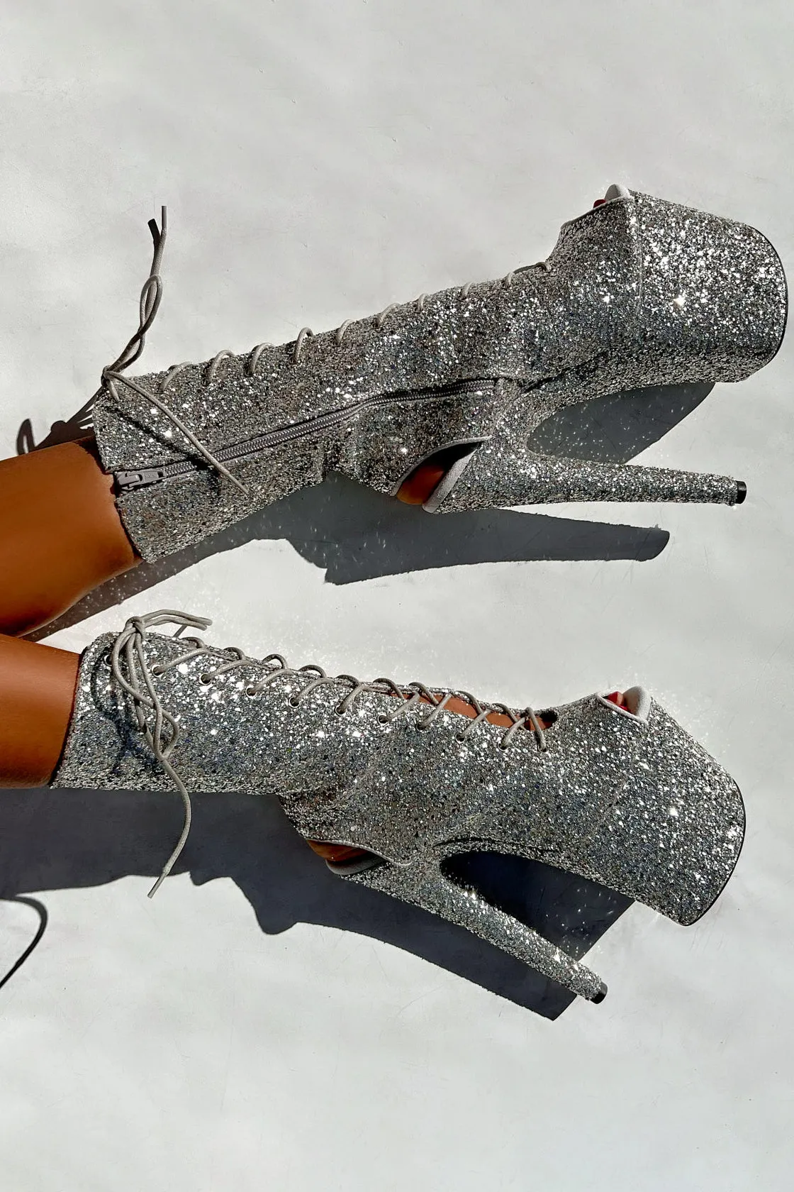 Hella Heels The Glitterati XTRA OHOT 8inch Boots - Monroe