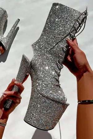 Hella Heels The Glitterati XTRA OHOT 8inch Boots - Monroe