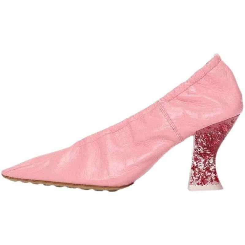 High Heels Glitter Elasticated Leather