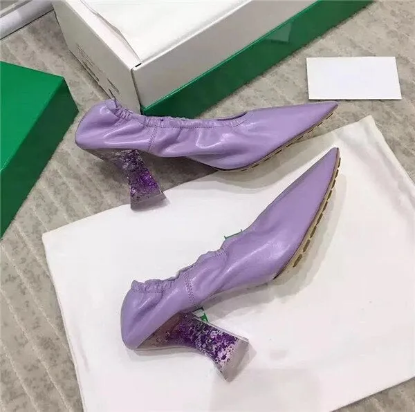 High Heels Glitter Elasticated Leather