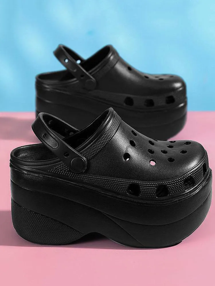 High Platform Solid Sandals