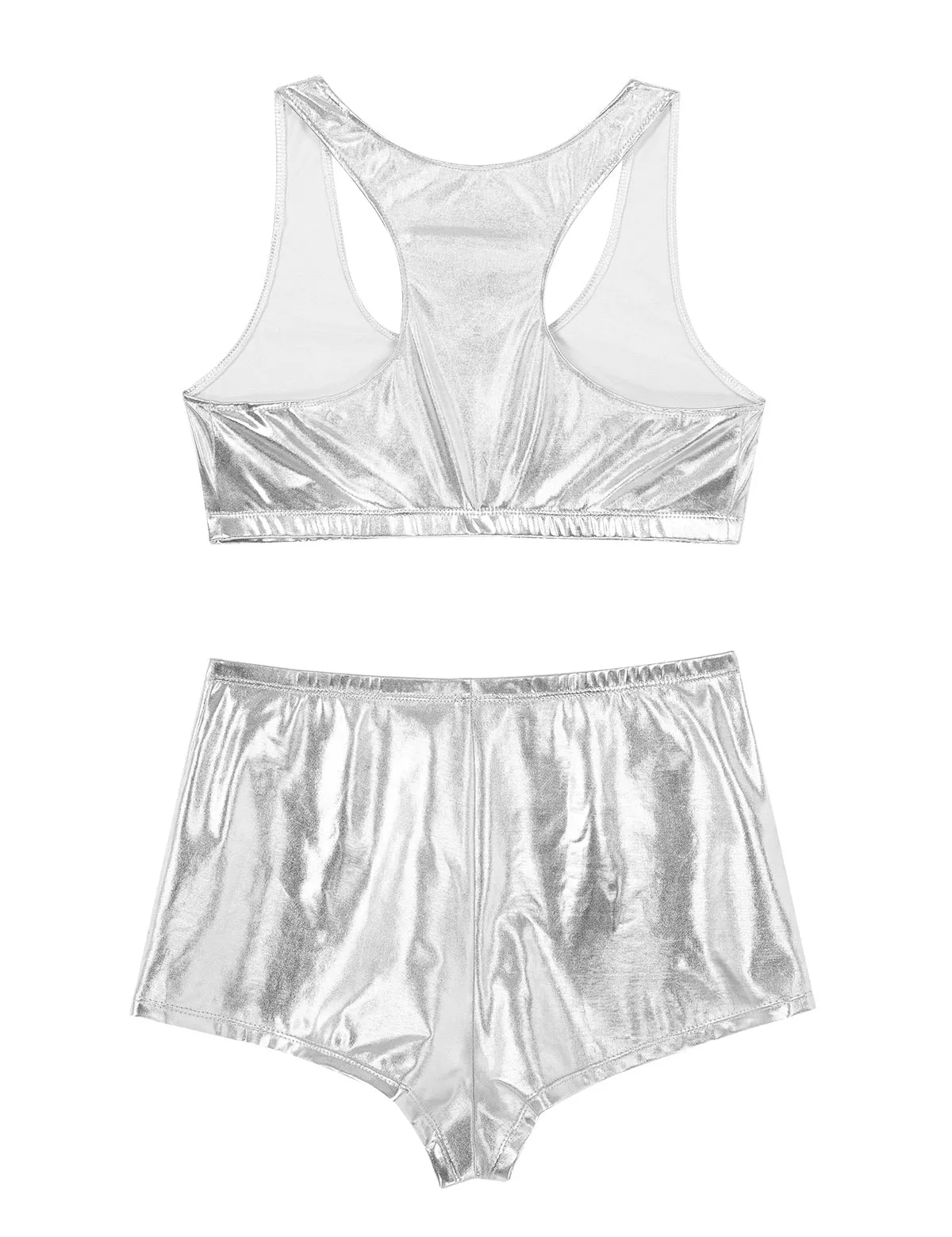 High Waist Faux Leather Shorts Elastic Push up PU Hot Pants With Crop Top