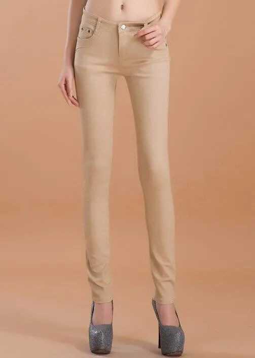 high waist jeans women fashion style Casual Candy Color Pencil Legging Skinny Pants Trousers jeans for Women hot