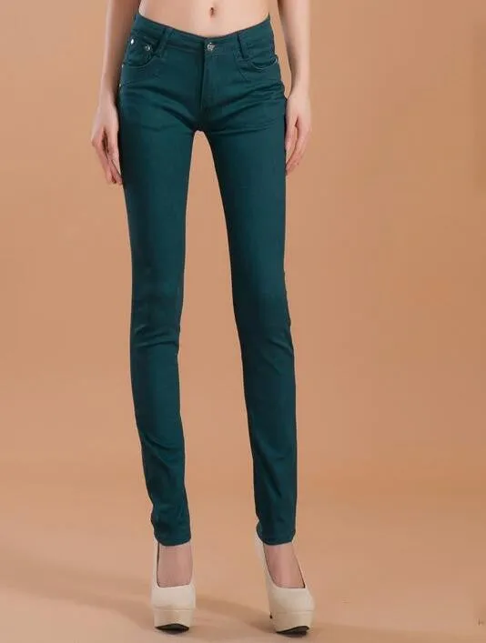 high waist jeans women fashion style Casual Candy Color Pencil Legging Skinny Pants Trousers jeans for Women hot