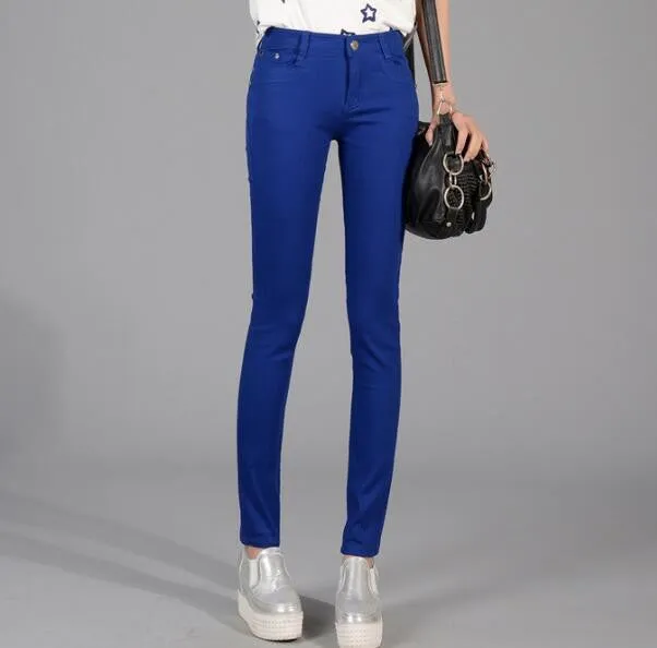 high waist jeans women fashion style Casual Candy Color Pencil Legging Skinny Pants Trousers jeans for Women hot