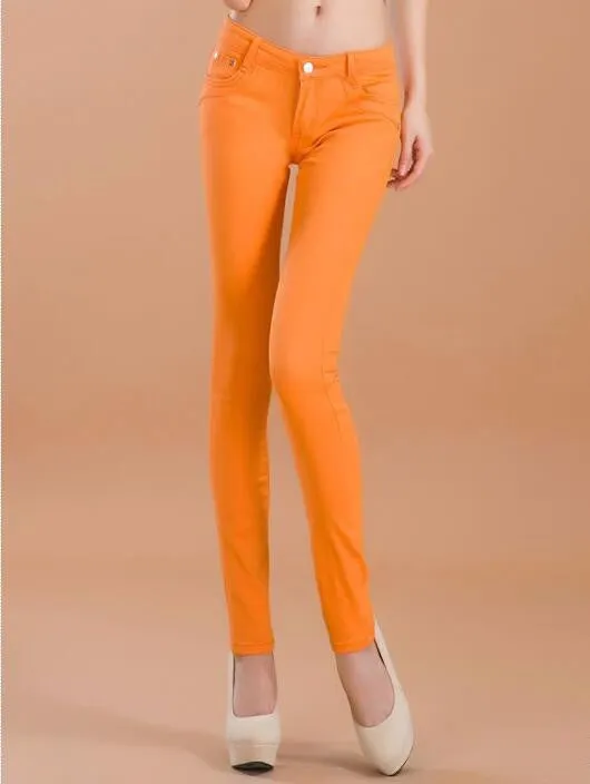 high waist jeans women fashion style Casual Candy Color Pencil Legging Skinny Pants Trousers jeans for Women hot