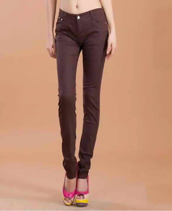 high waist jeans women fashion style Casual Candy Color Pencil Legging Skinny Pants Trousers jeans for Women hot