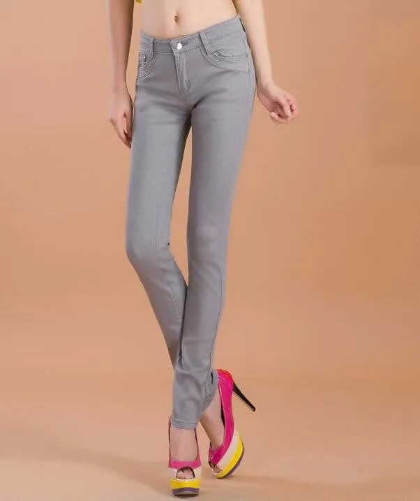 high waist jeans women fashion style Casual Candy Color Pencil Legging Skinny Pants Trousers jeans for Women hot