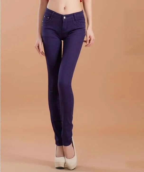 high waist jeans women fashion style Casual Candy Color Pencil Legging Skinny Pants Trousers jeans for Women hot