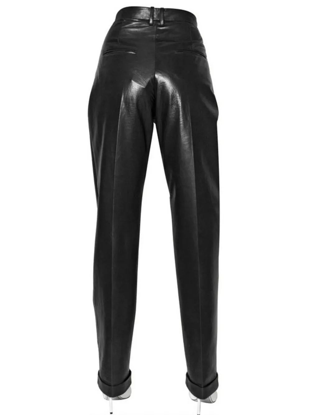 High-Waist Leather Trousers