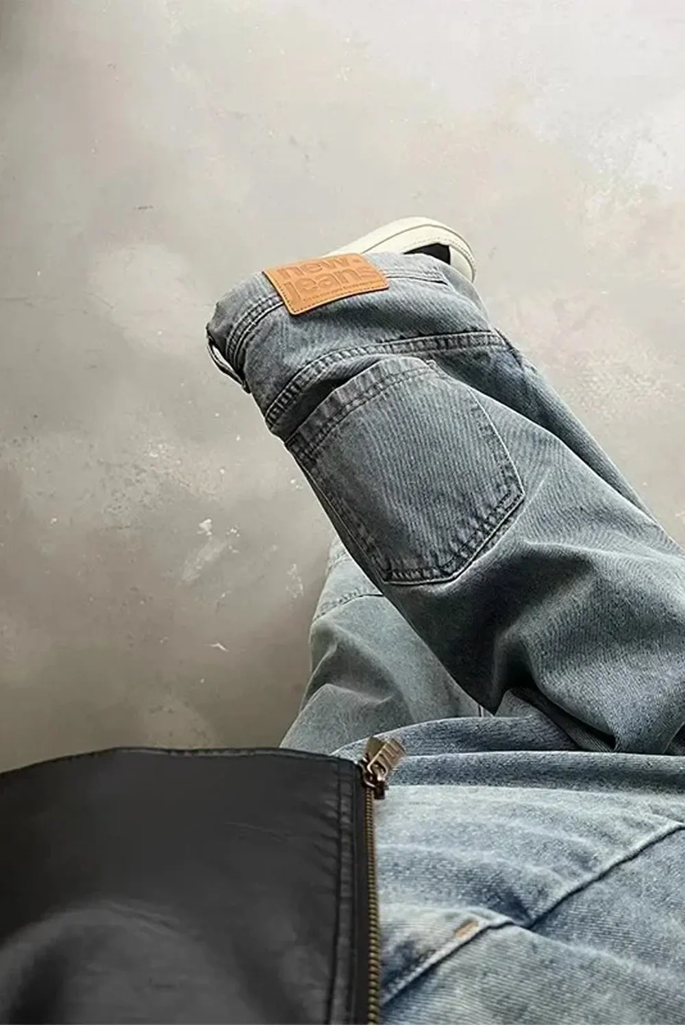 High Waist Reversed Style Jeans Pants