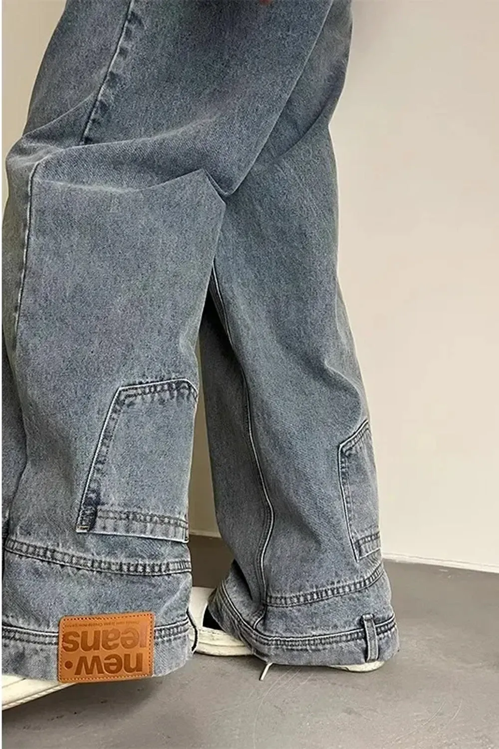High Waist Reversed Style Jeans Pants