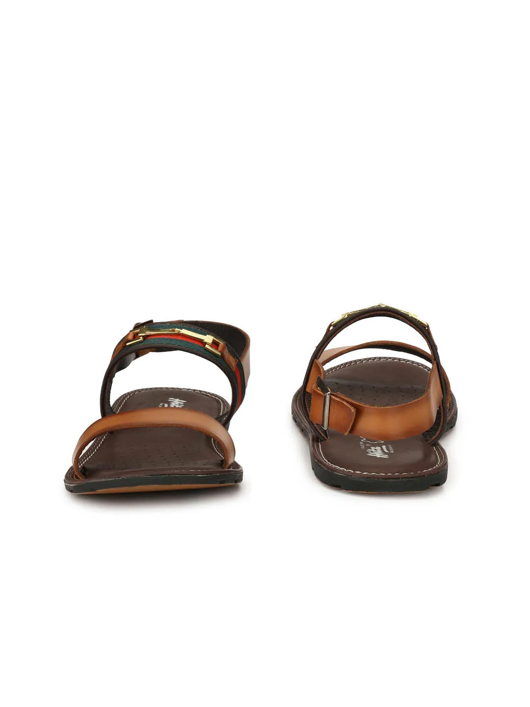 HITZ3407 Men's Tan Leather Casual Buckle Sandals