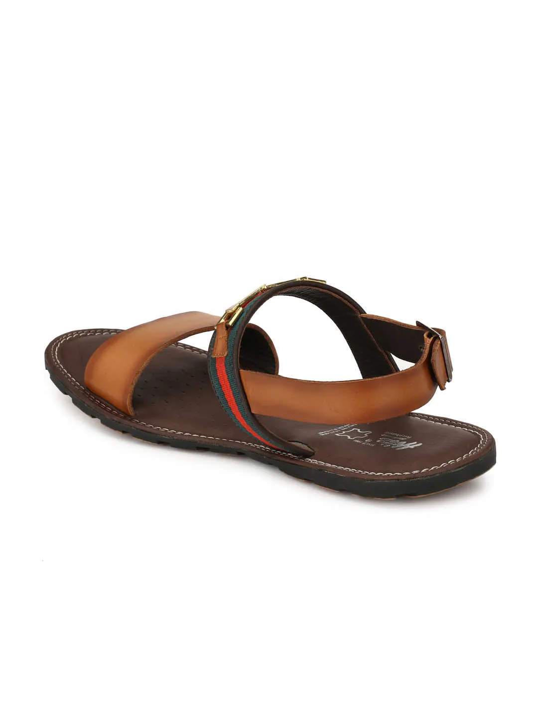 HITZ3407 Men's Tan Leather Casual Buckle Sandals