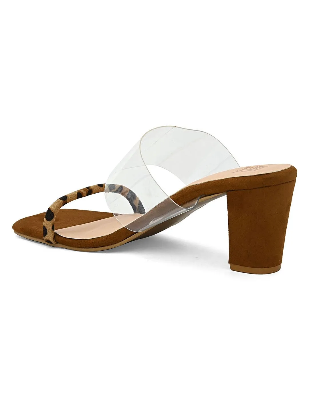 Hydes N Hues Animal Printed Tan Block Heels