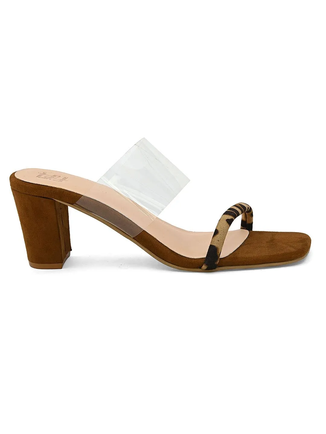 Hydes N Hues Animal Printed Tan Block Heels