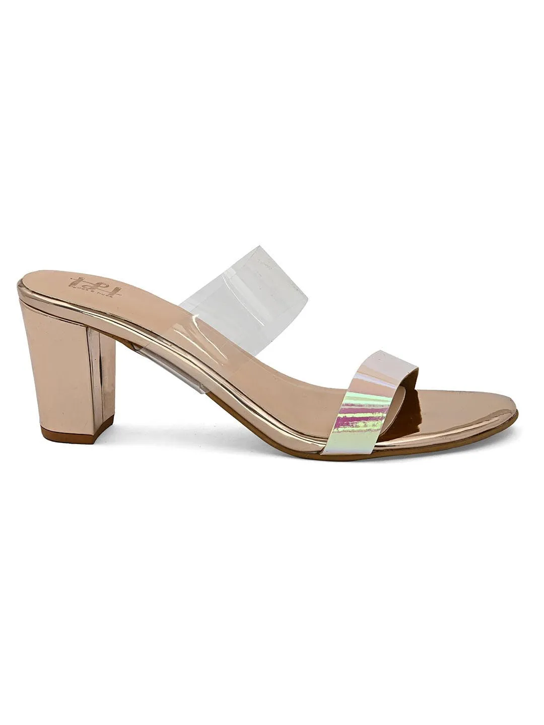 Hydes N Hues Gold-Toned Block Heels