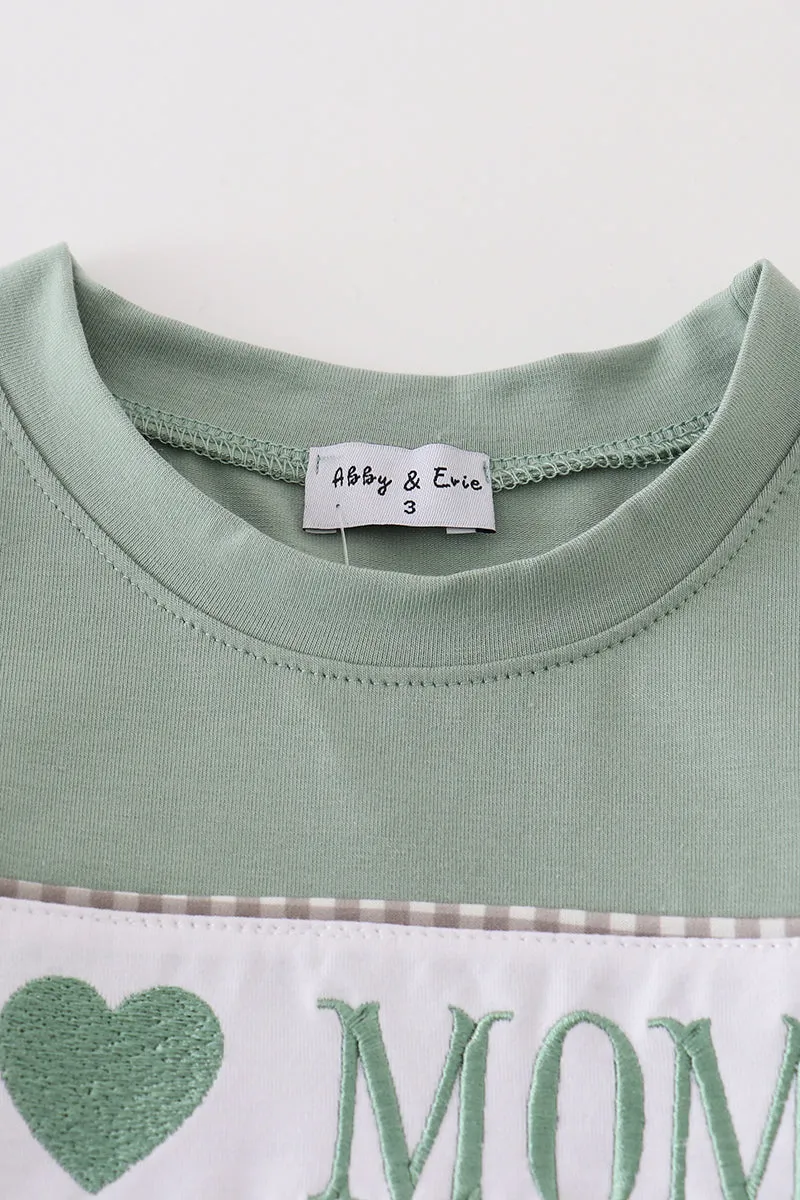 I Love Mom Embroidery Boy Set