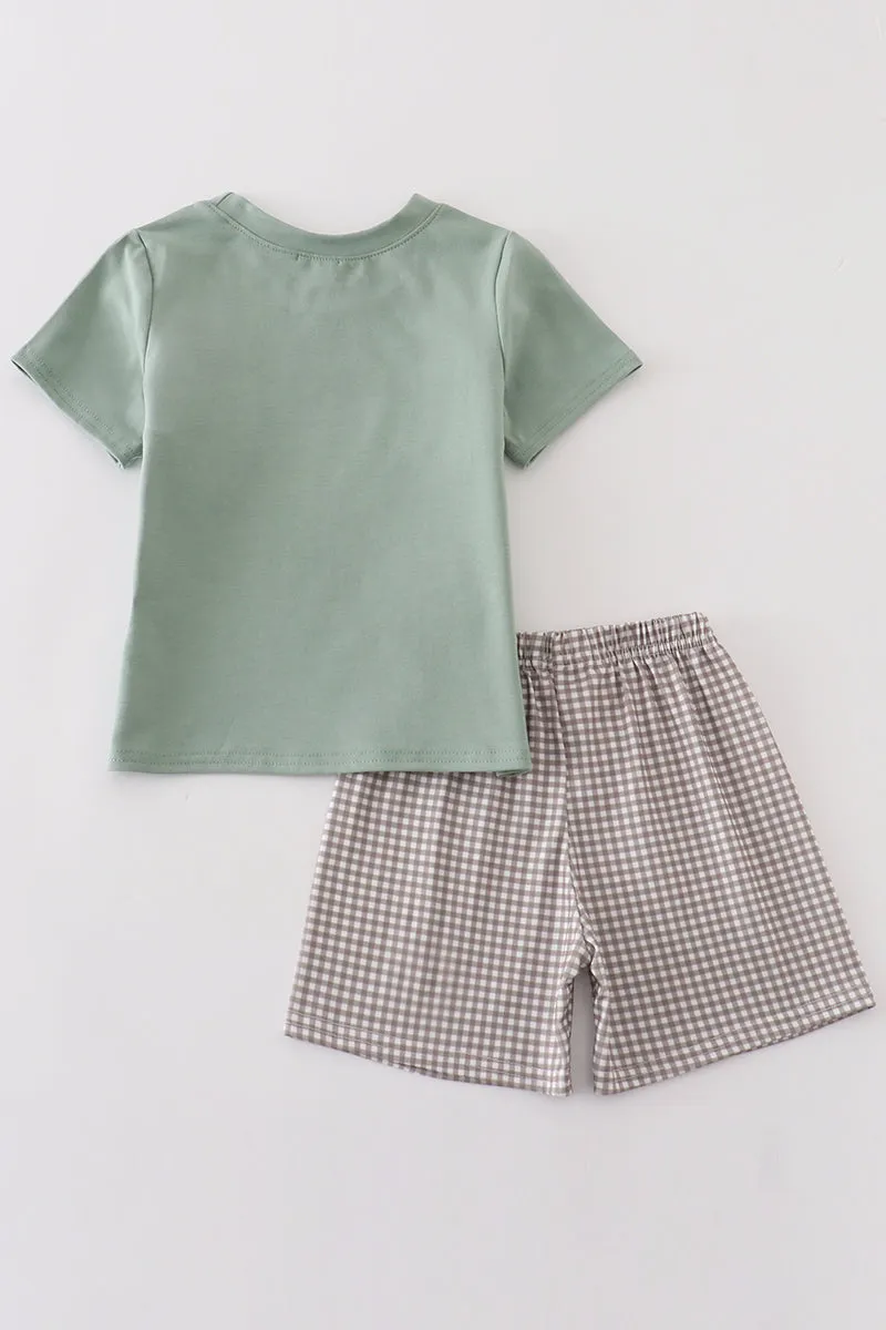 I Love Mom Embroidery Boy Set