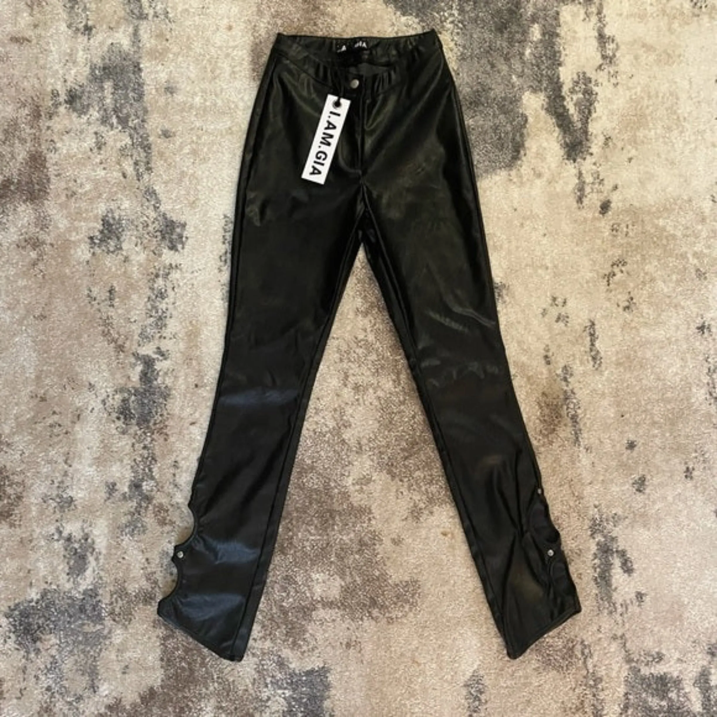 I.AM.GIA Black Cirdan Leather Pants Size XS NWT