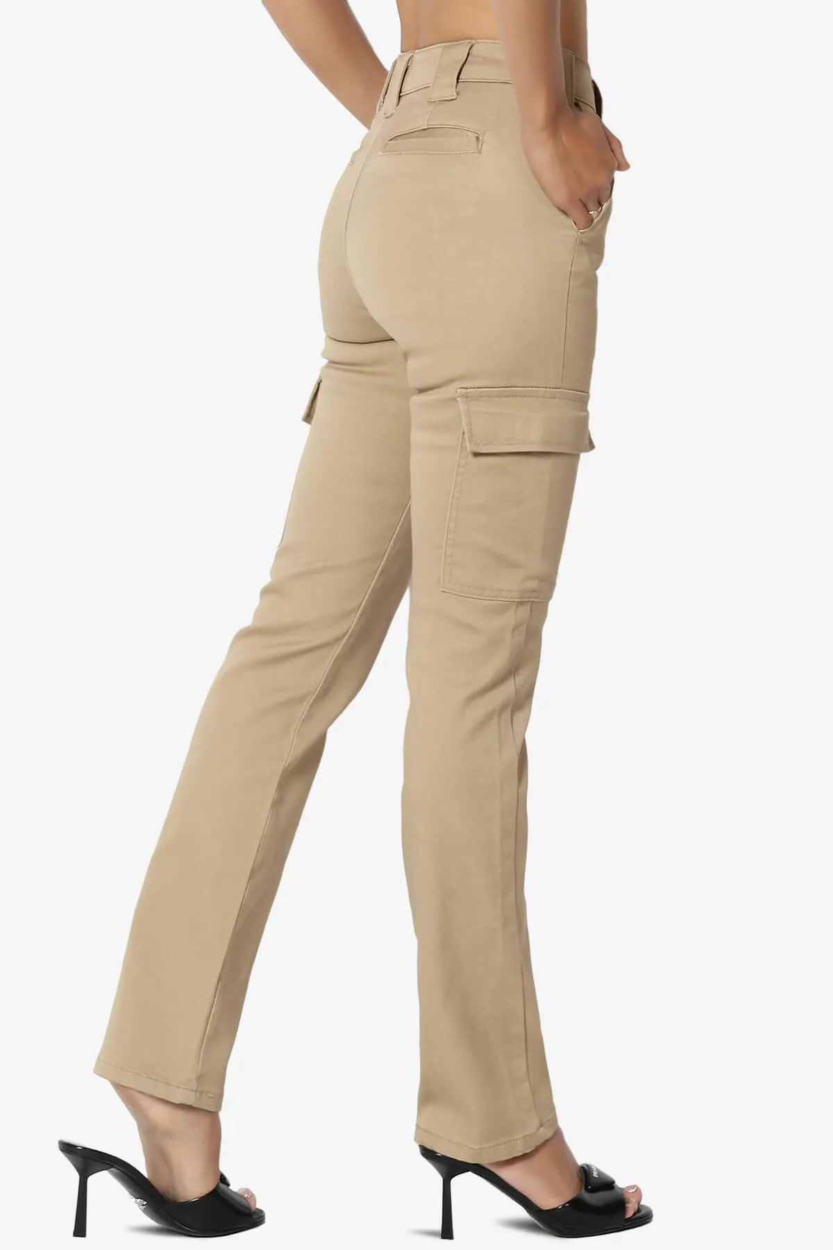 Imaan Stretch Canvas Cargo Pants Khaki