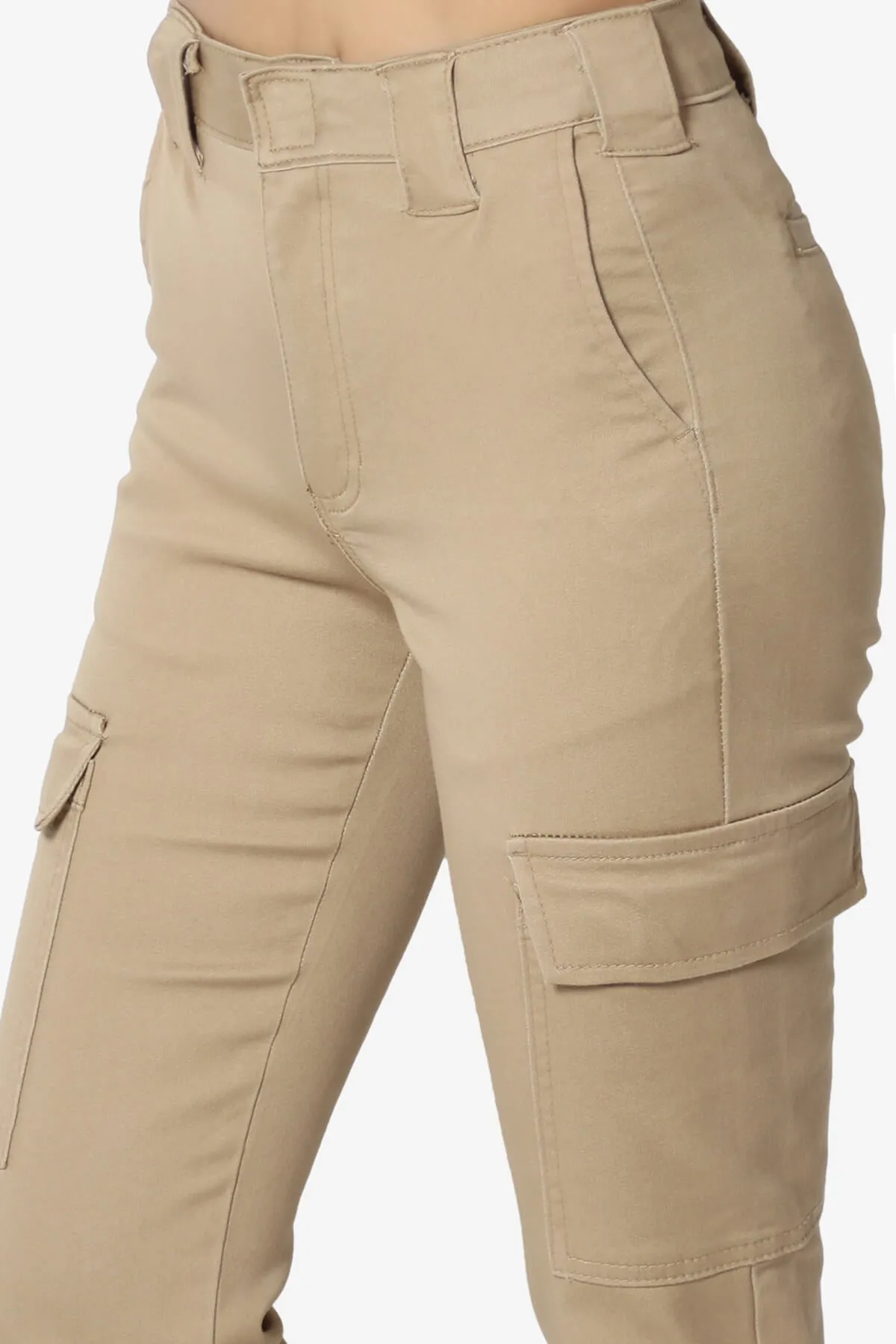 Imaan Stretch Canvas Cargo Pants Khaki