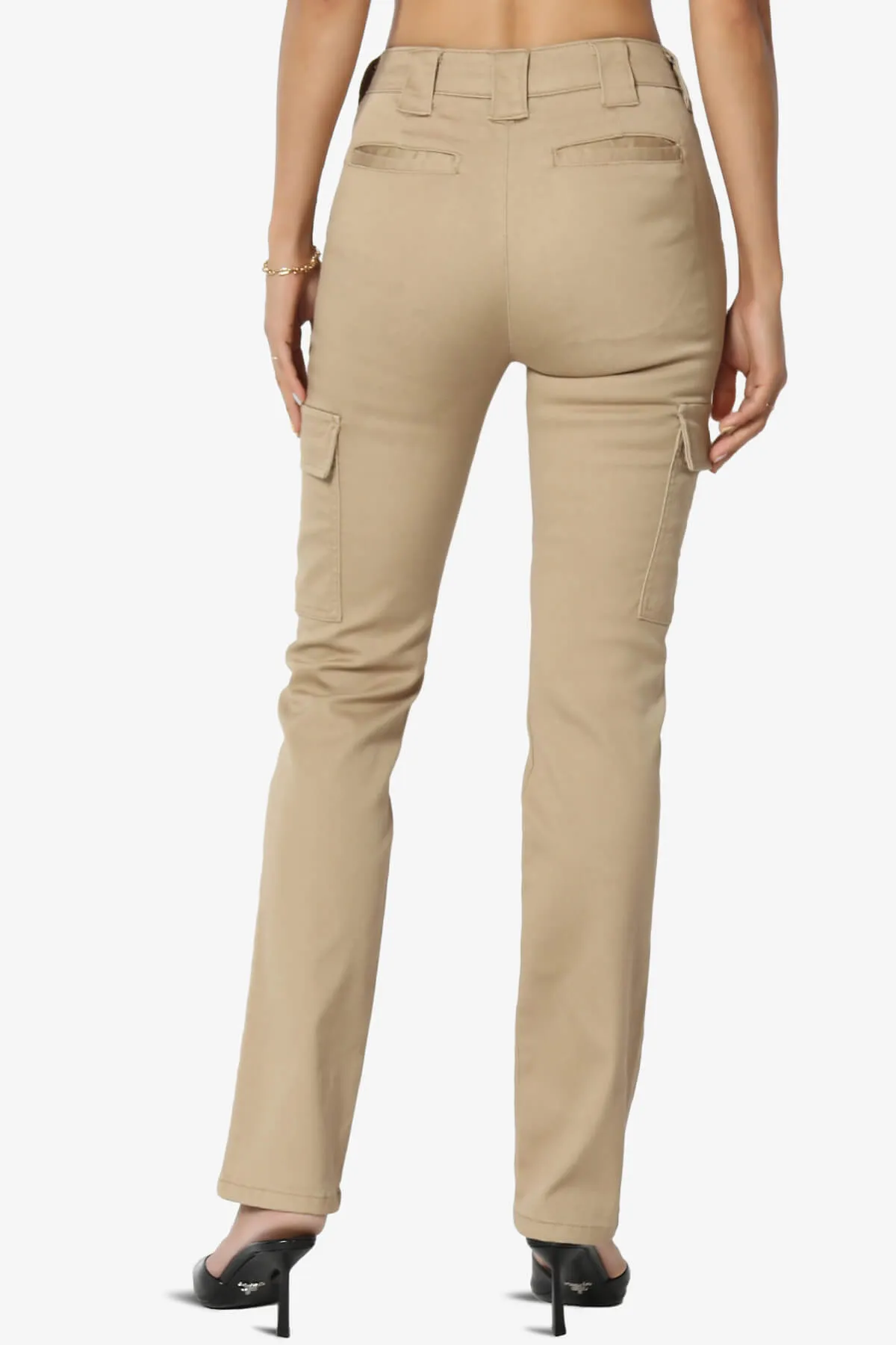Imaan Stretch Canvas Cargo Pants Khaki