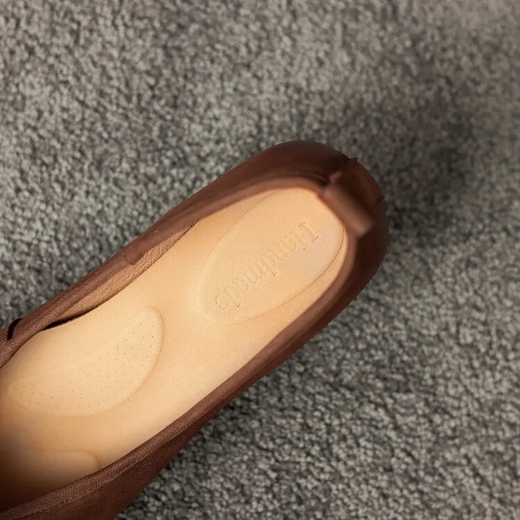 Isyou ibeauty Square Toe Bow Detail Chunky Heel Ballet Shoes Y2529