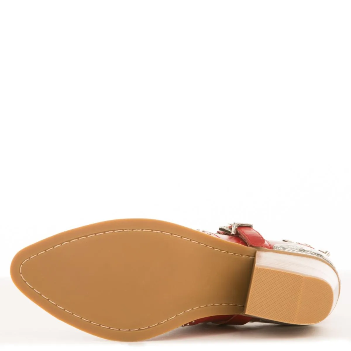 Jeffrey Campbell Calhoun-4 Red Western Heeled Booties Red