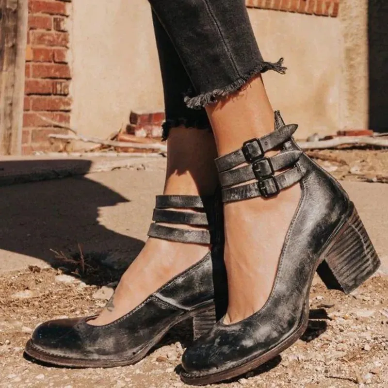 Jennifer™ | Vintage Inspired Ankle Strap Heels