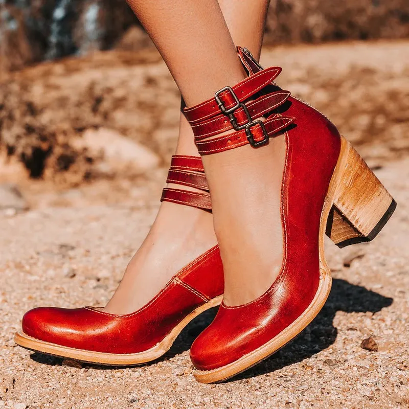 Jennifer™ | Vintage Inspired Ankle Strap Heels