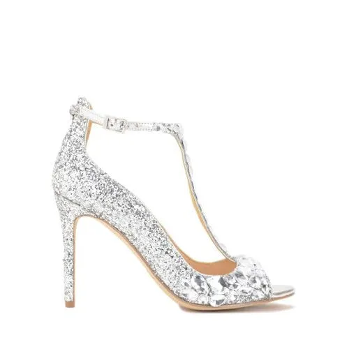 Jewel Badgley Mischka Conroy Metallic Glitter Evening Shoe