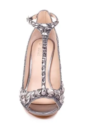 Jewel Badgley Mischka Conroy Metallic Glitter Evening Shoe