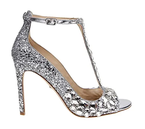 Jewel Badgley Mischka Conroy Metallic Glitter Evening Shoe