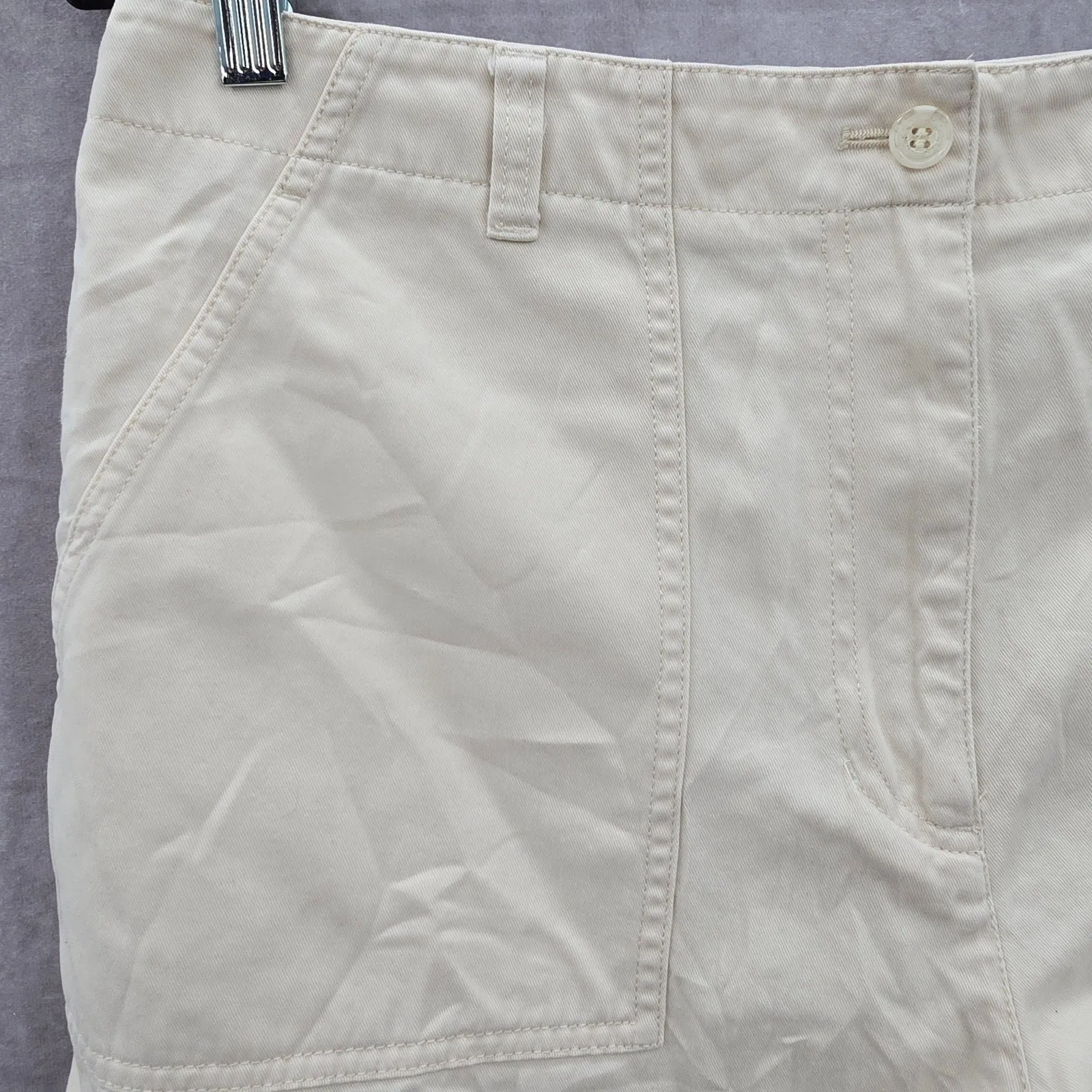 Jones New York Sport Khaki Flat Front Bermuda Bottoms Pants Shorts Plus 14