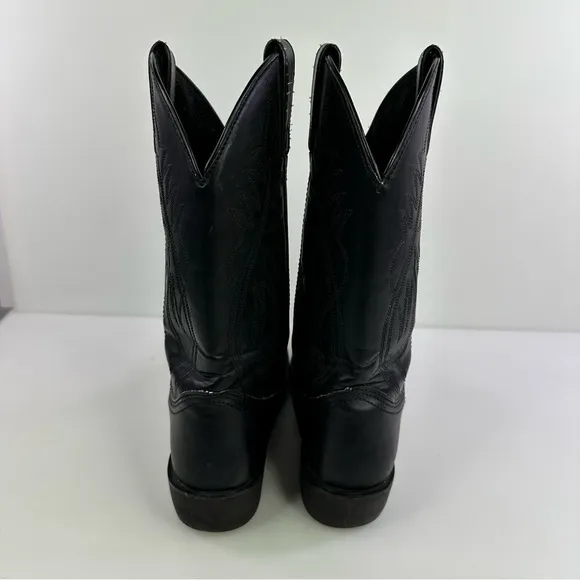 Justin Basics Men's Boots Size 9D #JB1104 Cowboy Western Black Leather Upper