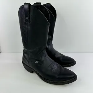 Justin Basics Men's Boots Size 9D #JB1104 Cowboy Western Black Leather Upper