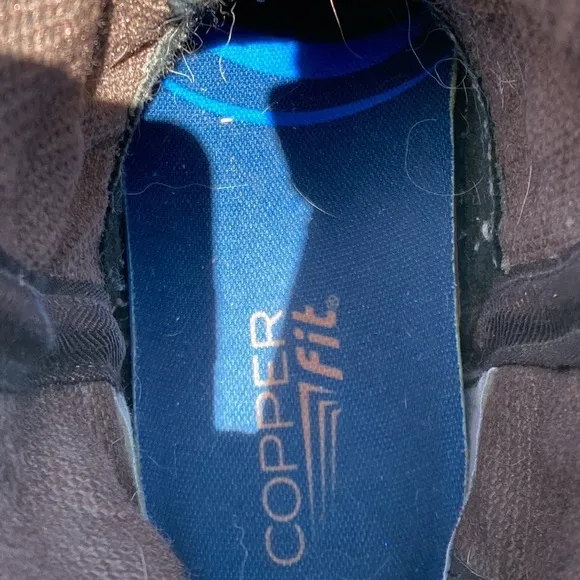 Justin steel toe western boots size 10D with copper fit insoles