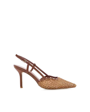 KAMERON - DARK TAN-NATURAL RAFFIA
