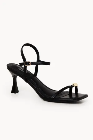 Kassidy Black Gold Accent Heels