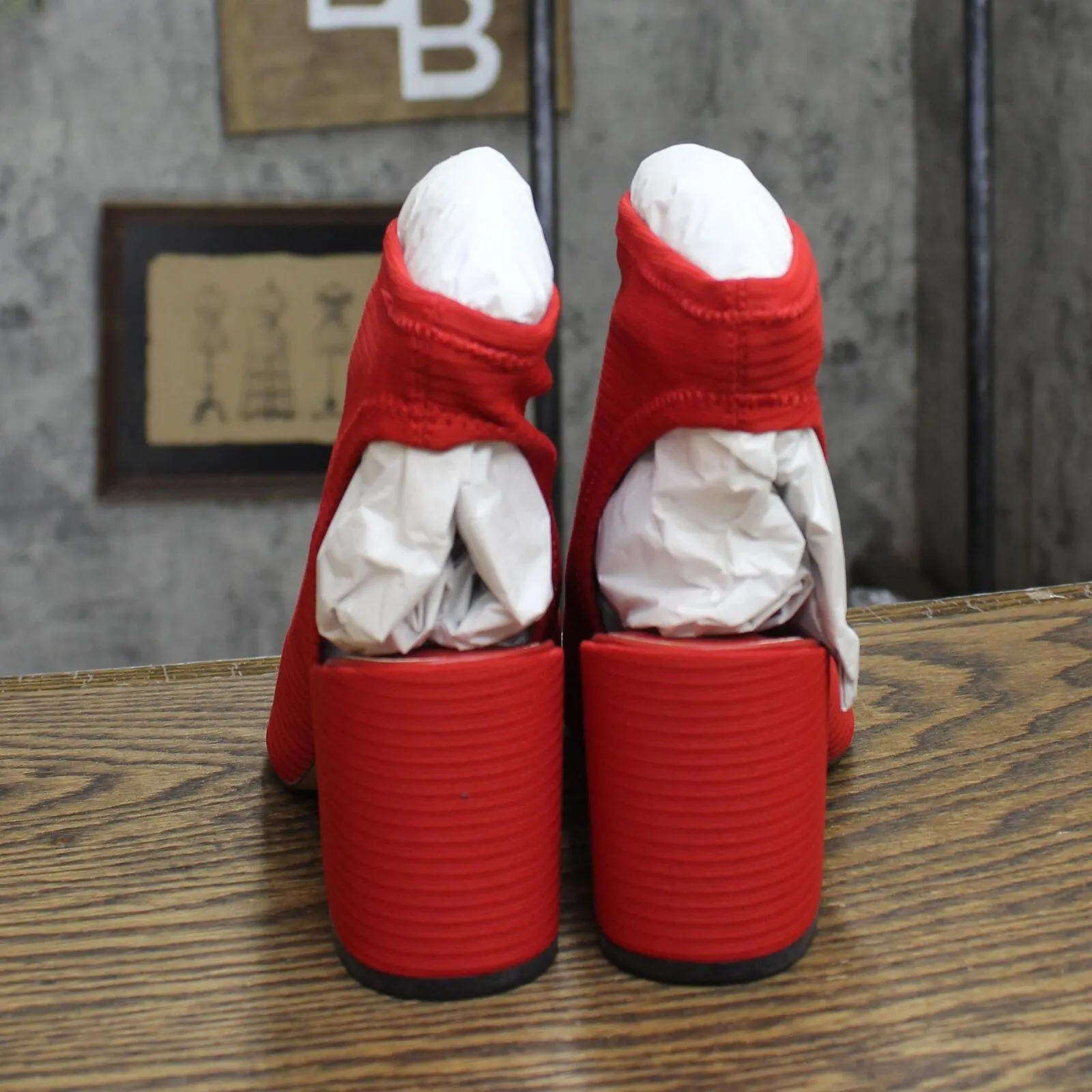 Katy Perry Womens Vintage Fabric Block Heels 1673d5573cc929 Red 6.5M