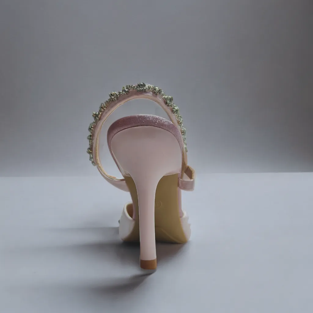 Ken- Pink Satin Crystal Heels