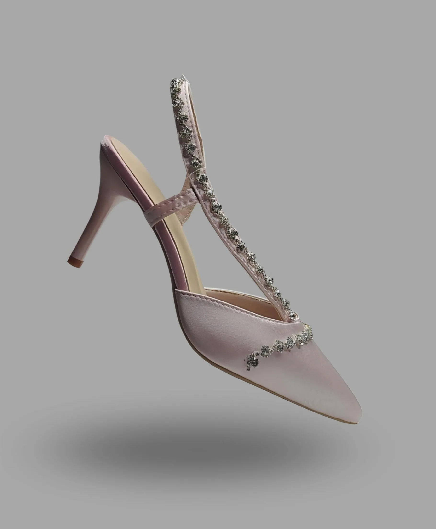 Ken- Pink Satin Crystal Heels