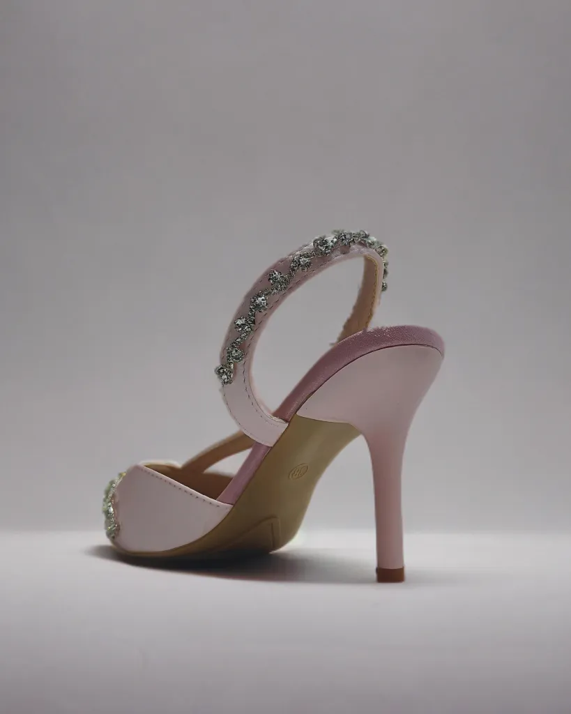 Ken- Pink Satin Crystal Heels