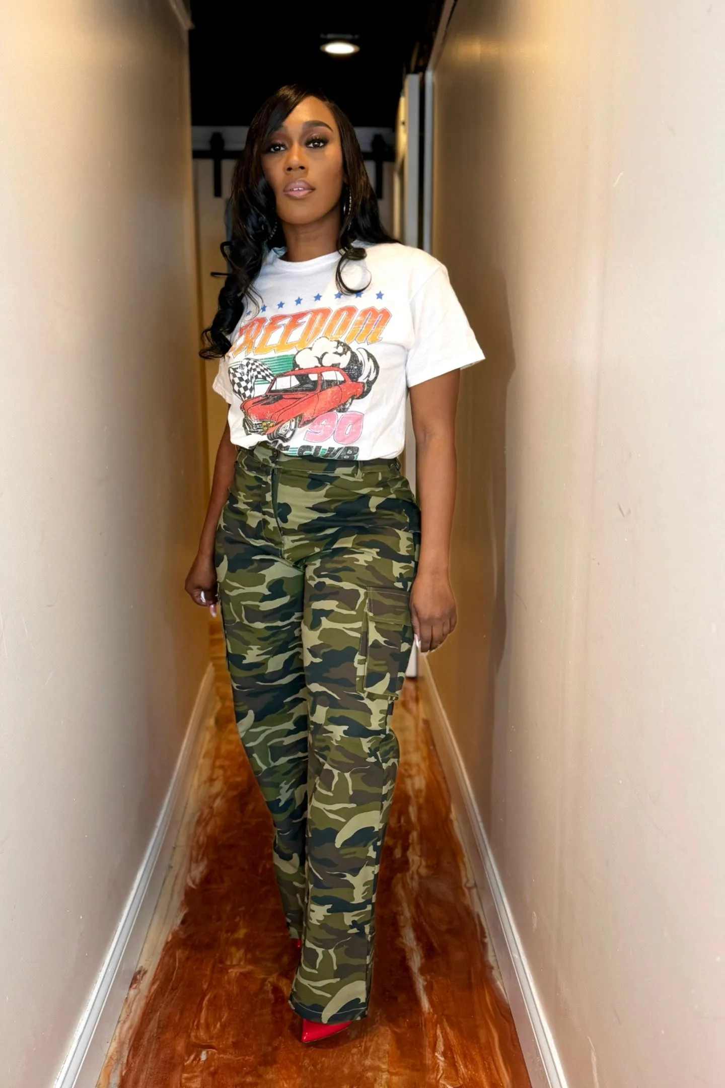 KHAKI CAMO CARGO PANTS