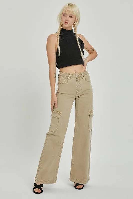 Khaki Cargo Denim Pants