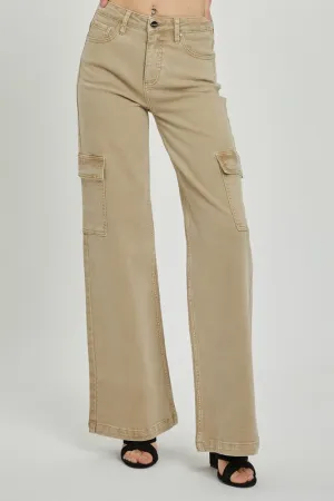 Khaki Cargo Denim Pants