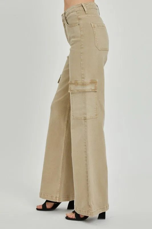 Khaki Cargo Denim Pants
